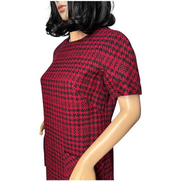 American Vintage 50’s Houndstooth Red Black short sleeve dress size small - Picture 5 of 17